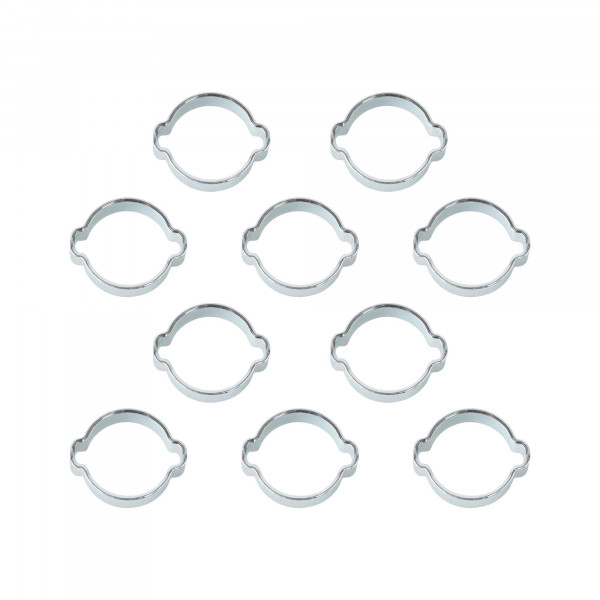 2-Ohr Schlauchschellen, Klemmschelle, Spannweite 20-23 mm, Bandbreite 9 mm, Stahl verzinkt, 10 Stk