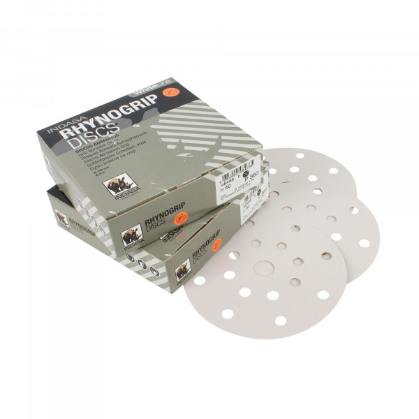 Indasa RHYNOGRIP White Line Schleifscheiben D150 17Loch Körnung P280, 30 Stk.