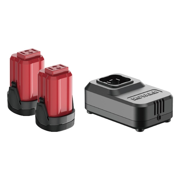 Rotake 16V Akku- und Ladegerät-Set, 2 x 2.0 Ah Li-Ion Akkus + Schnell-Ladegerät (2A)
