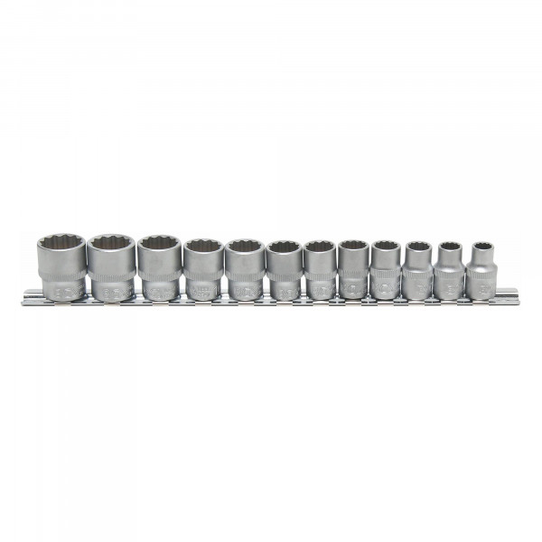 Steckschlüssel-Einsatz-Set, 10 (3/8), 12-kant, 8 - 19 mm, 12-tlg.