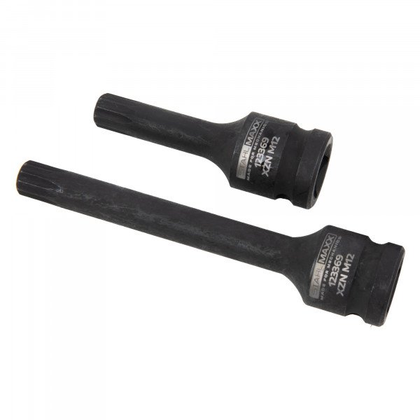 Steckschlüssel, Vielzahn M12, CrMo, 1/2“ Länge 78 und 120 mm, 2-tlg., für Radlager, Bremssattel