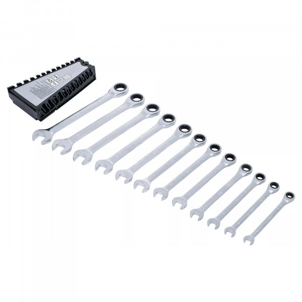 Ratschenring-Maulschlüssel-Satz, SW 8 – 19 mm, 12-tlg.