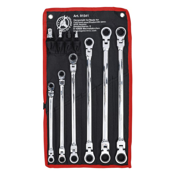 Doppel-Ratschen-Gelenkschlüssel-Satz, SW 8–19 mm, 10-tlg