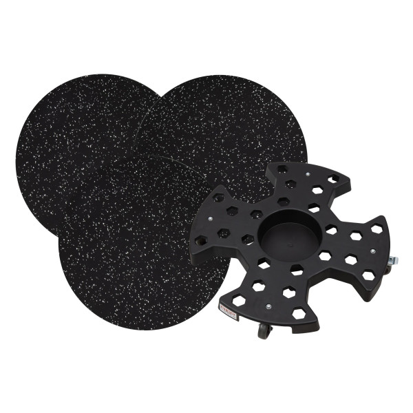 Reifentrolley, Räder-Transportwagen, Ø 640 mm, bis 140 kg, inkl. 3x Felgenschutzmatten Ø 690 mm