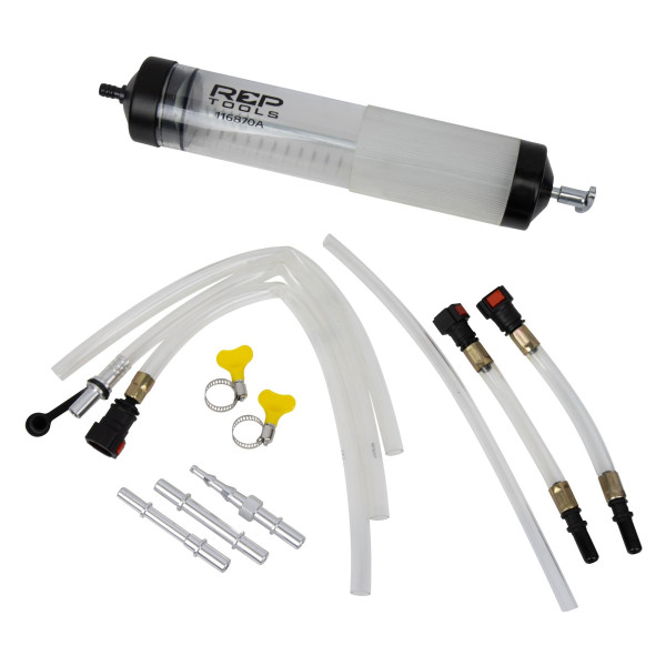 Be- und Umfüllpumpe, Absaugspritze 10tlg. 500ml, zum Befüllen und Entlüften, für Kraftstoff, Öl, uvm