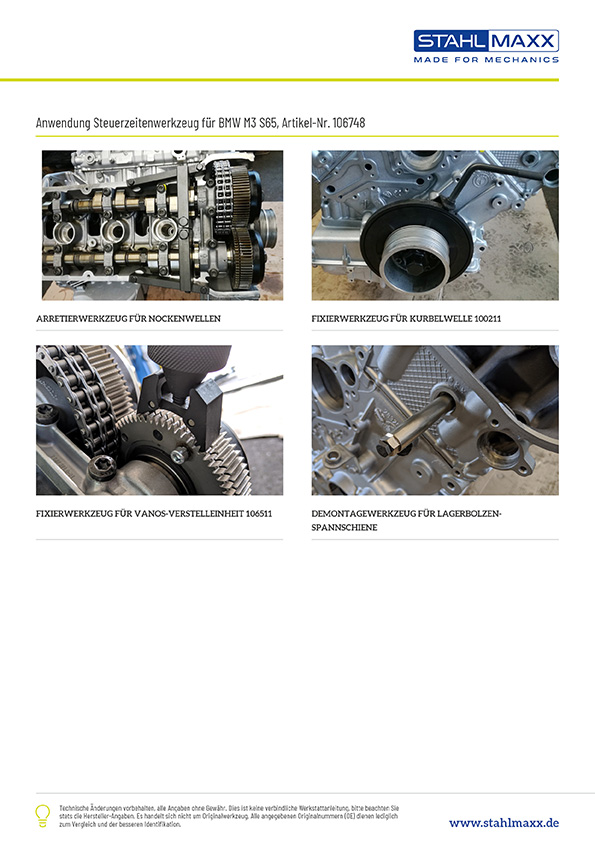 Anwendung Steuerzeiten-Werkzeug BMW M3