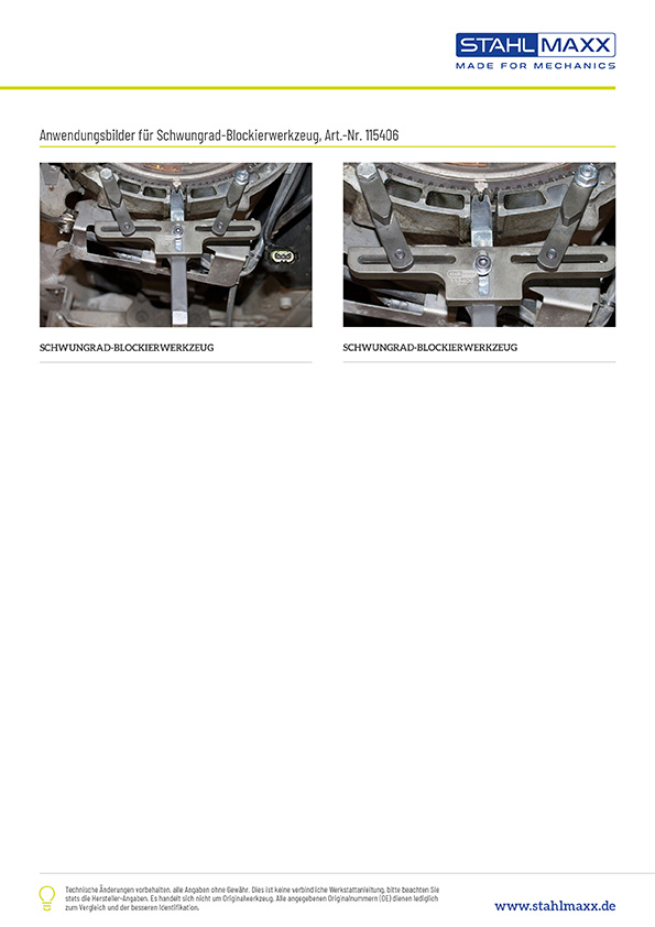 Anwendungsbeispiel Schwungrad-Blockierwerkzeug wie BMW 118180 / 0493587