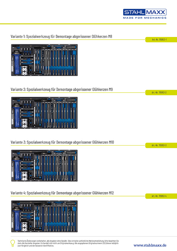 Spezialwerkzeug f&uuml;r Gl&uuml;hkerzenwechsel