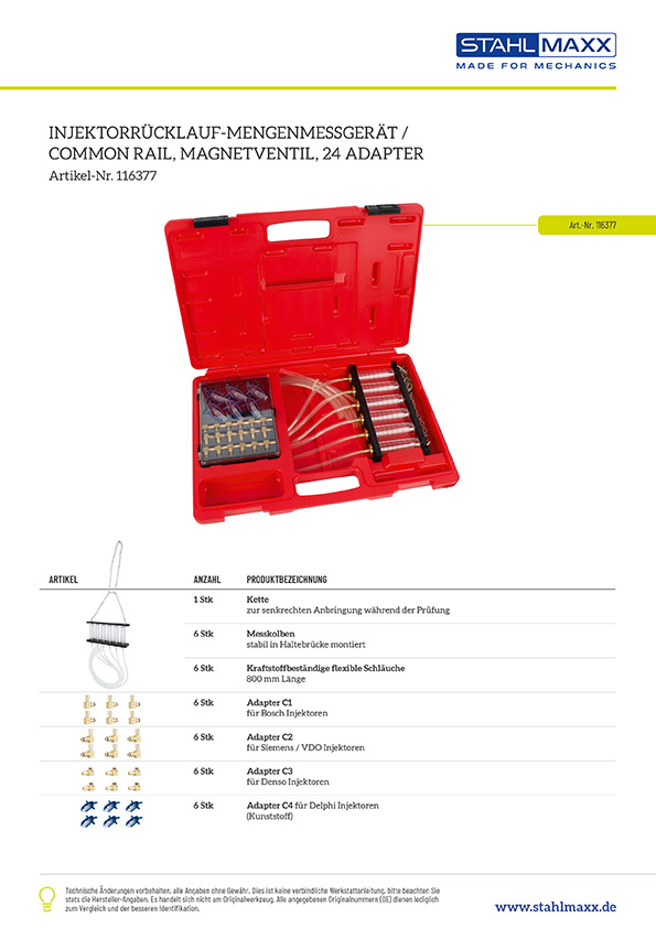 Rücklaufmengen-/Volumen-Tester für Common Rail Magnetventil-Injektoren