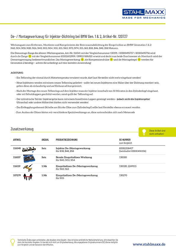 Injektor-Dichtring De- und Montage Werkzeug, für Gen. 1+2 BMW  Einspritzdüsen, Kraftstoff / Einspritzung, Spezialwerkzeug