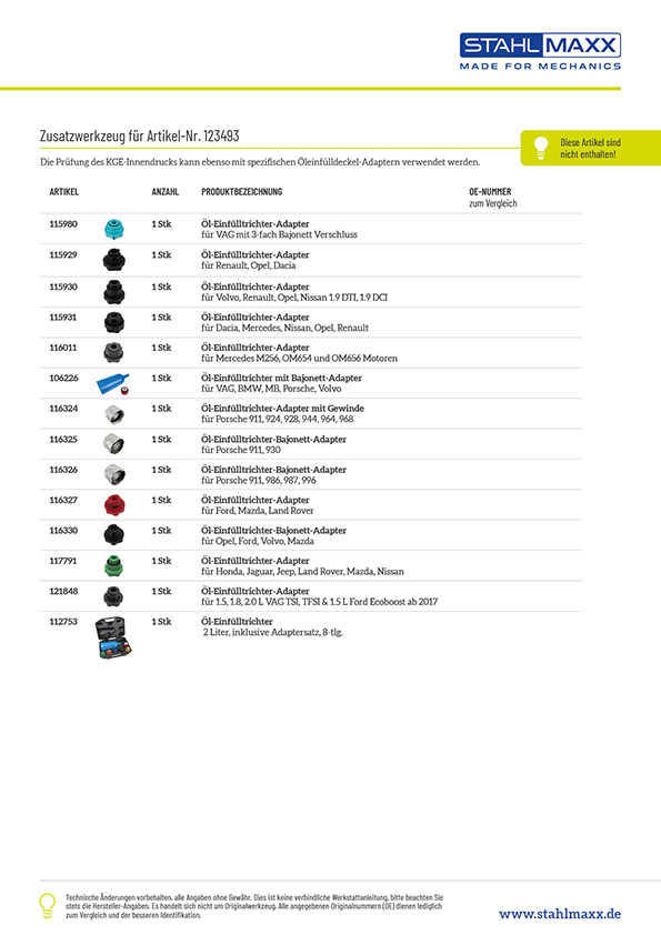 Zusatzwerkzeug für Diagnose-Set für Turbolader, Kurbelgehäuseentlüftung, Partikelfilter, mit Manometer & Schlauchwaage