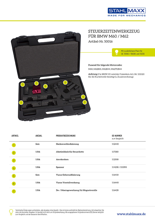 Steuerketten-Spezialwerkzeug BMW M60 und M62