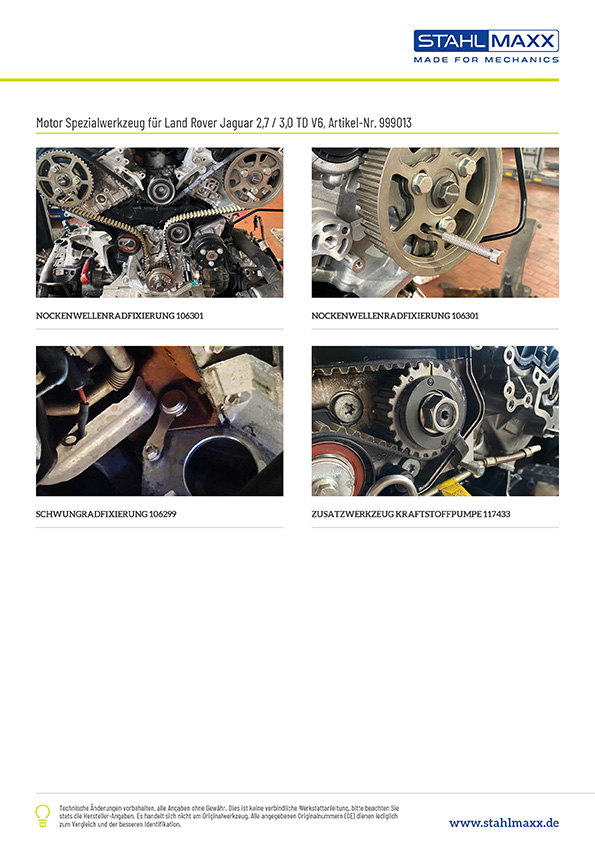 Anwendungsbilder Motor-Einstell-Satz Land Rover, Jaguar 2,7 TD V6