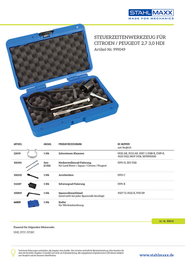 Zahnriemen Steuerketten-Spezialwerkzeug PSA