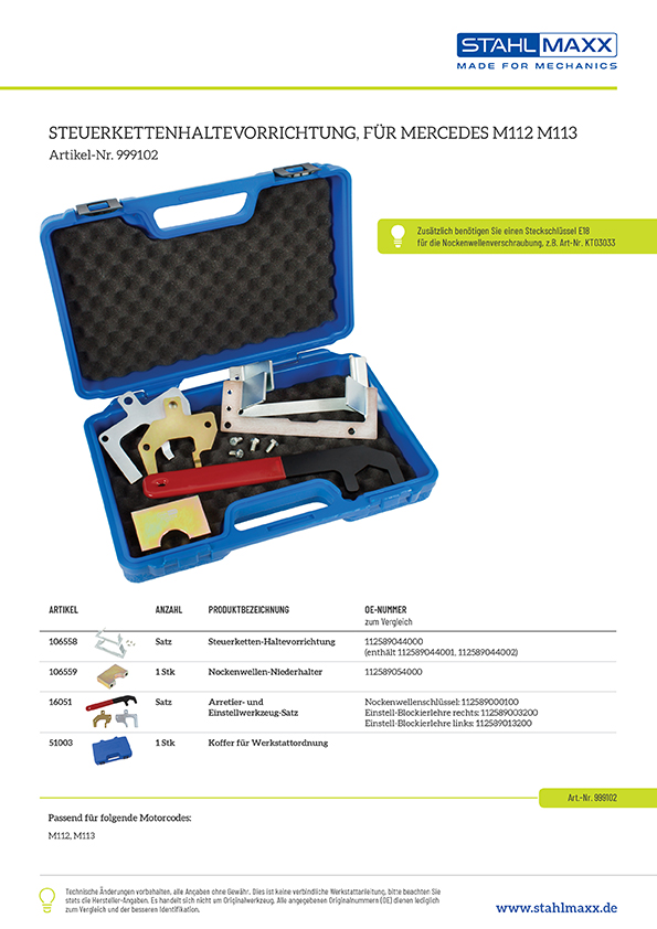 Steuerketten-Haltevorrichtung Mercedes M112 M113
