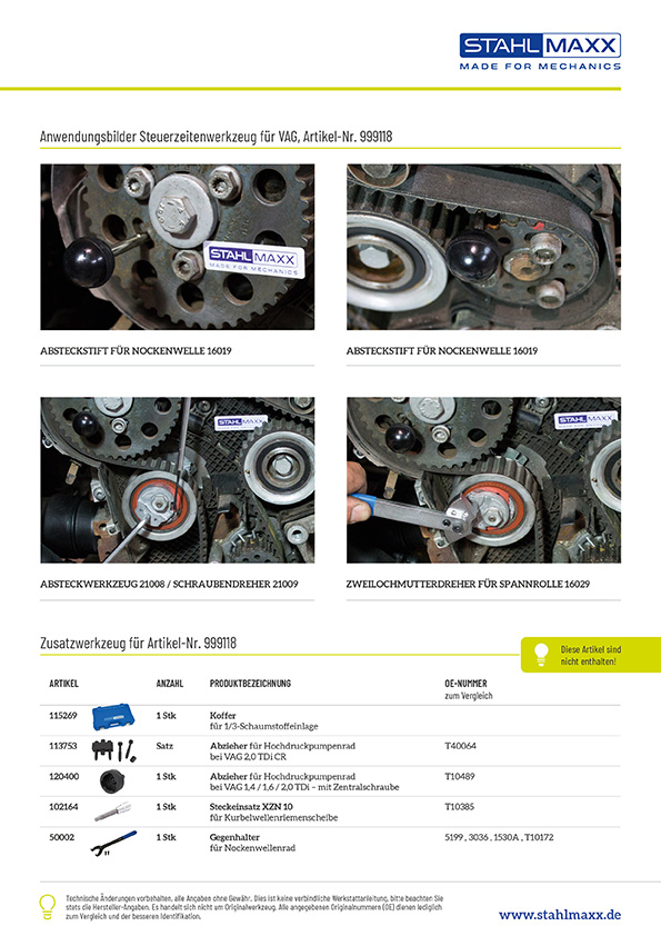 Zahnriemen Wechsel Werkzeug Motor-Einstellwerkzeug for VW Audi Seat Skoda  VAG 1.4 1.6 2.0 CR CRKB